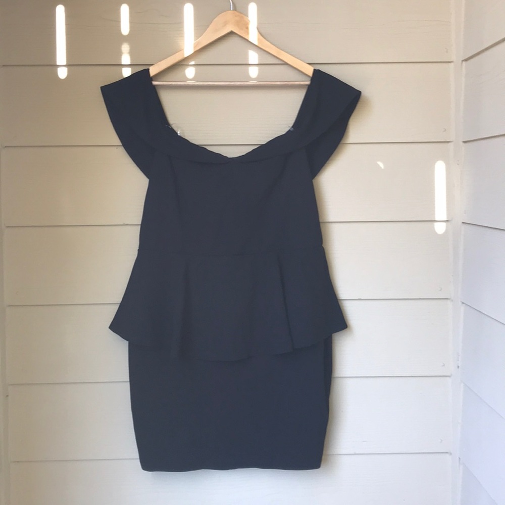 Black Peplum, cold shoulder, short dress